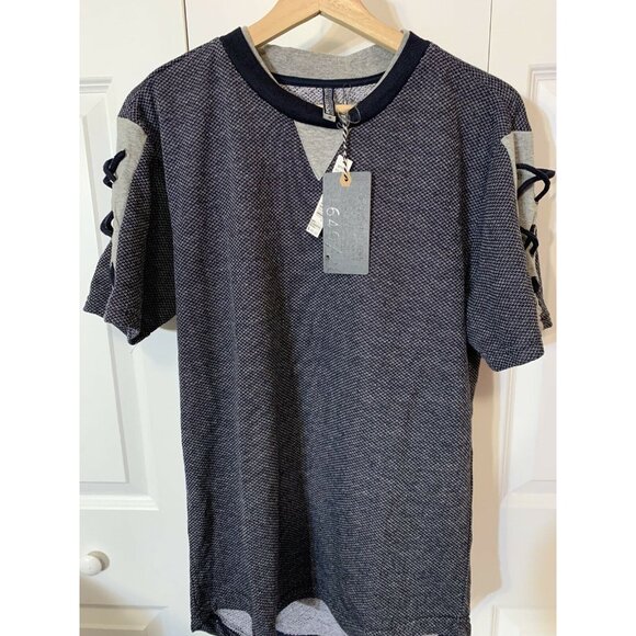 New Amongst Others American Legacy Men’s Sz M T-Shirt Blue Gray Textured Stretch - Picture 1 of 7